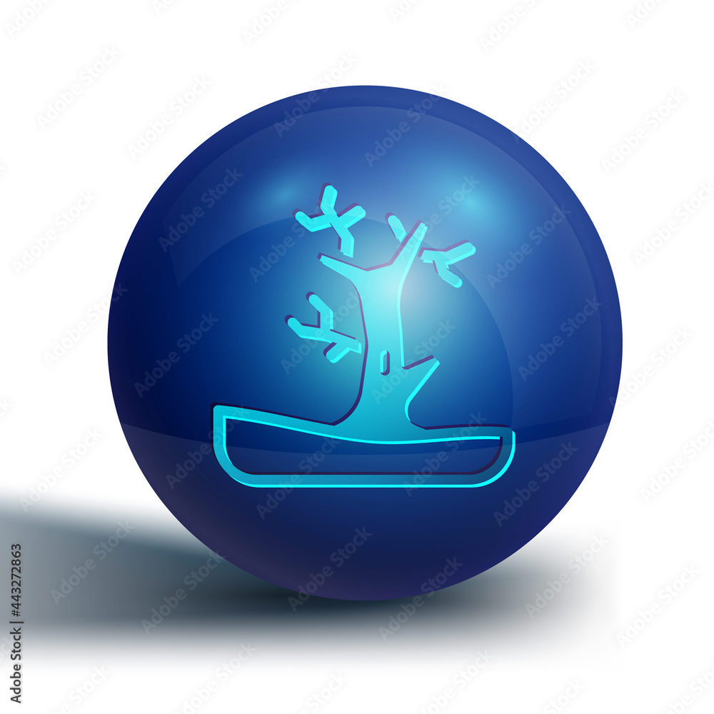 Blue Bare tree icon isolated on white background. Blue circle button. Vector Blue Bare tree icon isolated on white background. Blue circle button. Vector
