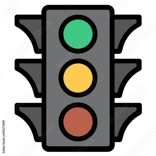 traffic light Color line icon