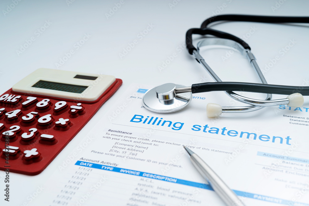 billing statement for for medical service in doctor's office background billing statement for for medical service in doctor's office background