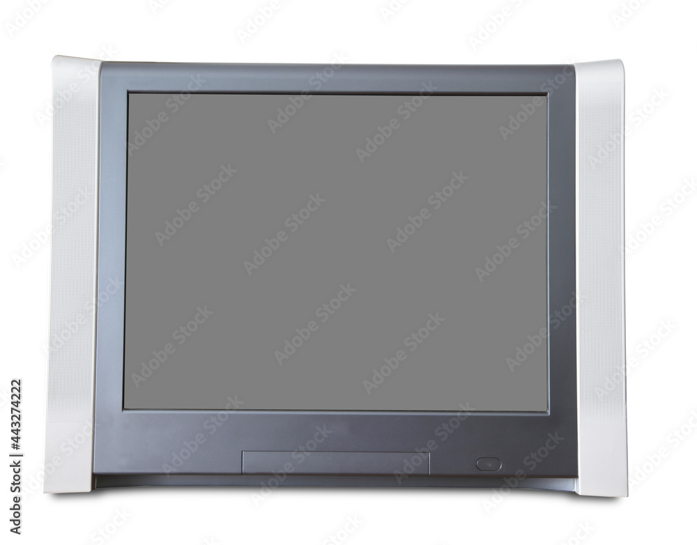 CRT television isolated on white background CRT television isolated on white background