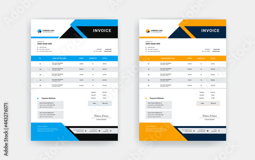 Abstract Minimal business invoice template design, Professional corporate invoice template