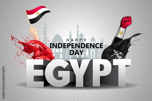 happy independence day Egypt greetings. vector illustration design