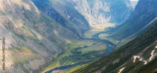 Altai mountain road pass