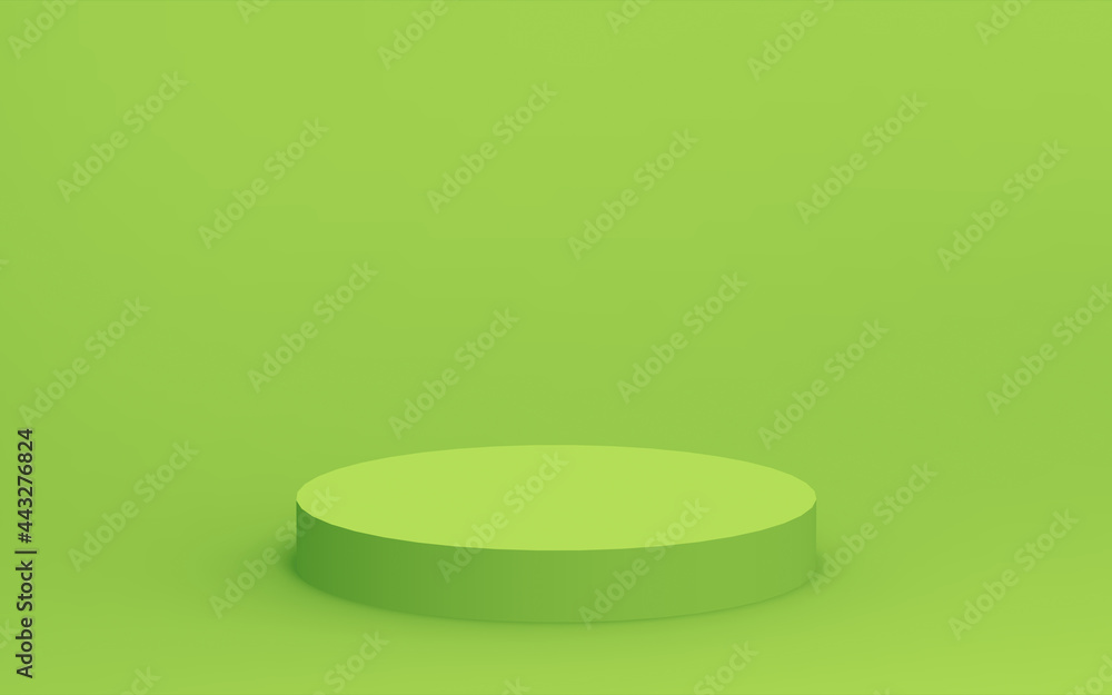 Abstract 3d green color cylinder podium minimal studio background. Abstract 3d green color cylinder podium minimal studio background.
