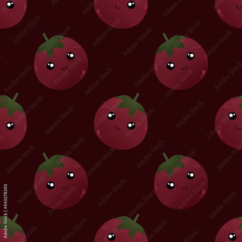cute pattern with ripe tomatoes cute pattern with ripe tomatoes
