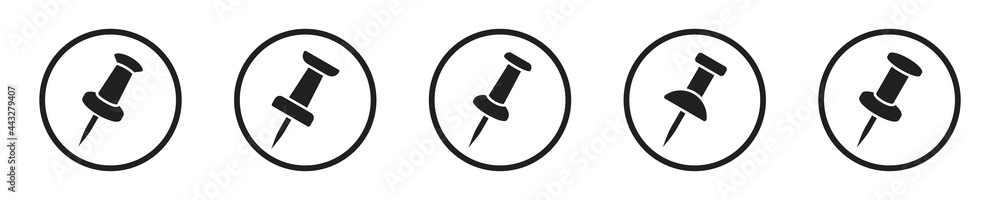 push pin icon set. push pin sign isolated on white background, Vector illustration push pin icon set. push pin sign isolated on white background, Vector illustration