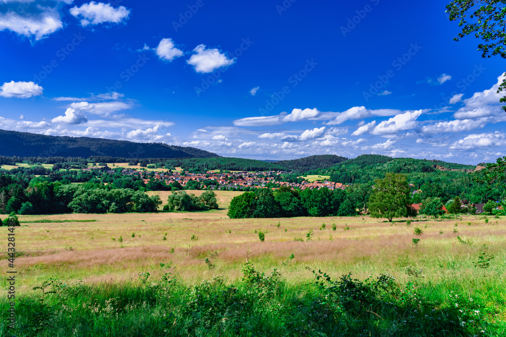Fototapeta premium Wolfshagen im Harz Panoramablick