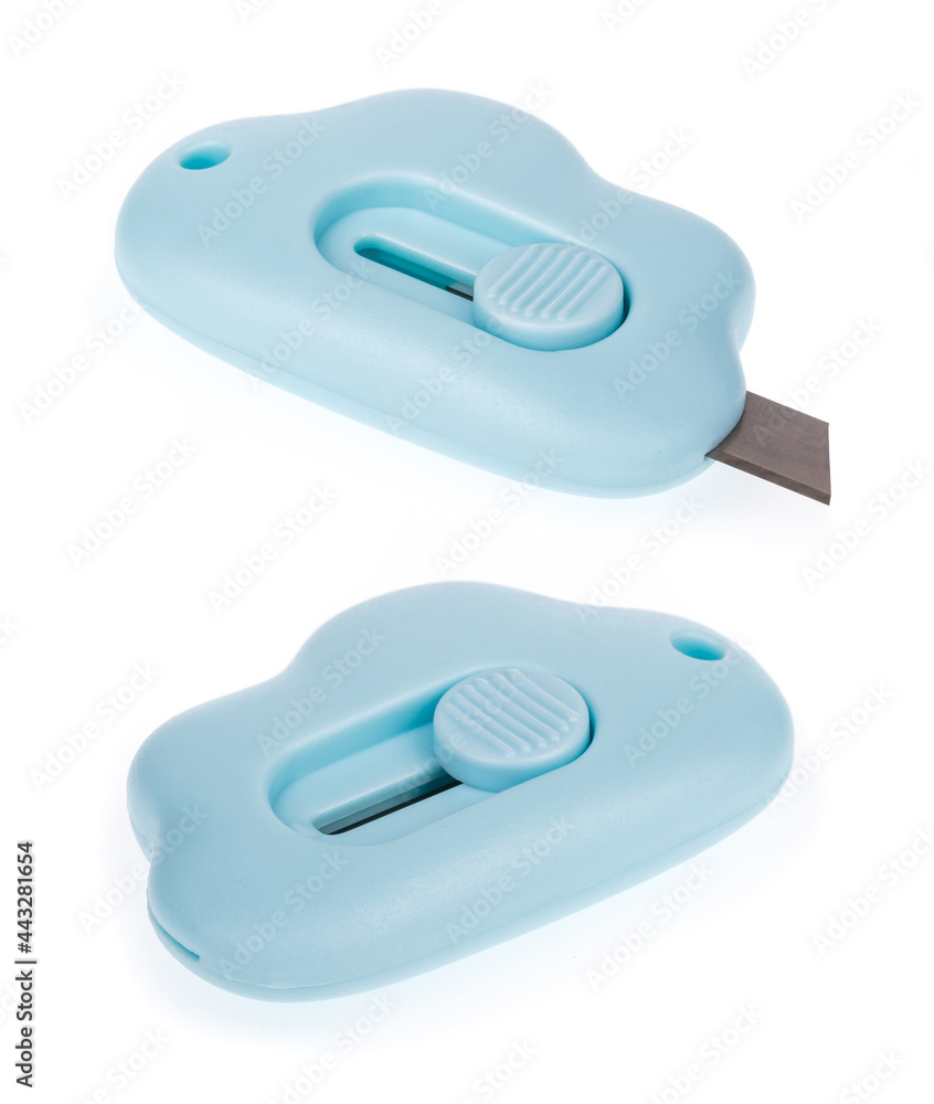 Mini Cutter Knife Cloud shape isolated on white background. Mini Cutter Knife Cloud shape isolated on white background.