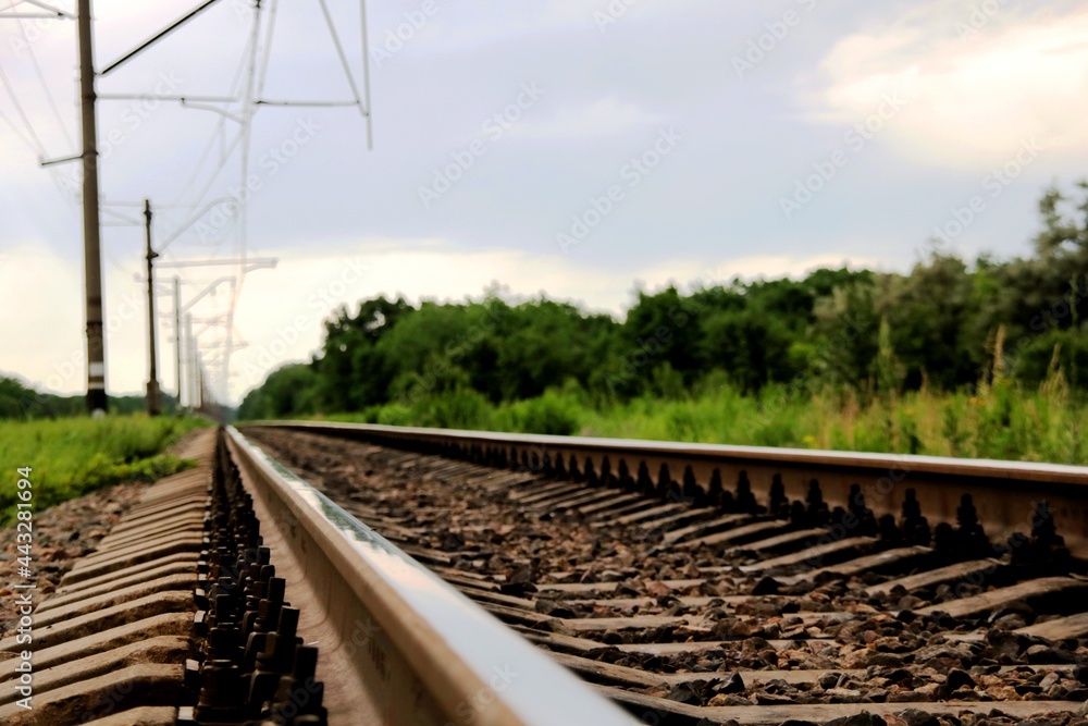 railroad tracks in the countryside railroad tracks in the countryside