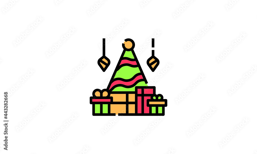 Fototapeta premium christmas tree silhouette various