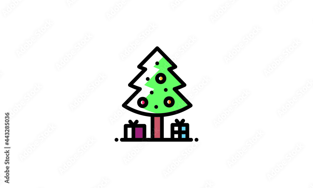 Christmas Tree Vector Silhouette