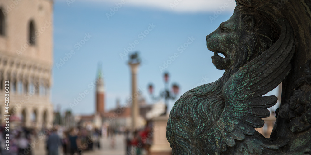 Geflügelter Löwe, San Giorgio Maggiore und Dogenpalast Geflügelter Löwe, San Giorgio Maggiore und Dogenpalast