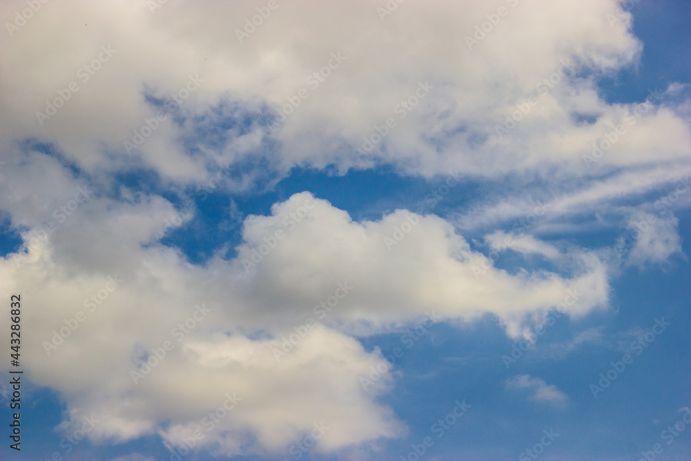 Blue sky background with white clouds