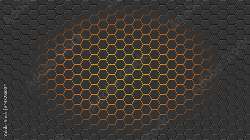 Abstract black texture background hexagon. Vector illustration.