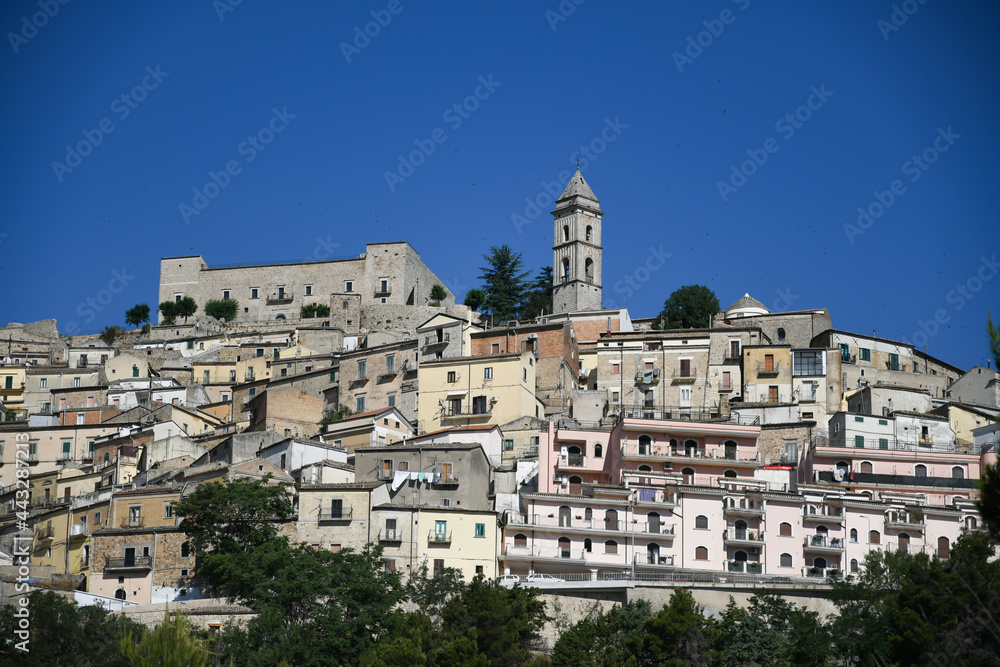 Panoramic view of Sant'Agata di Puglia, a medieval village in southern Italy.
