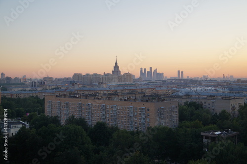 sunset over the city