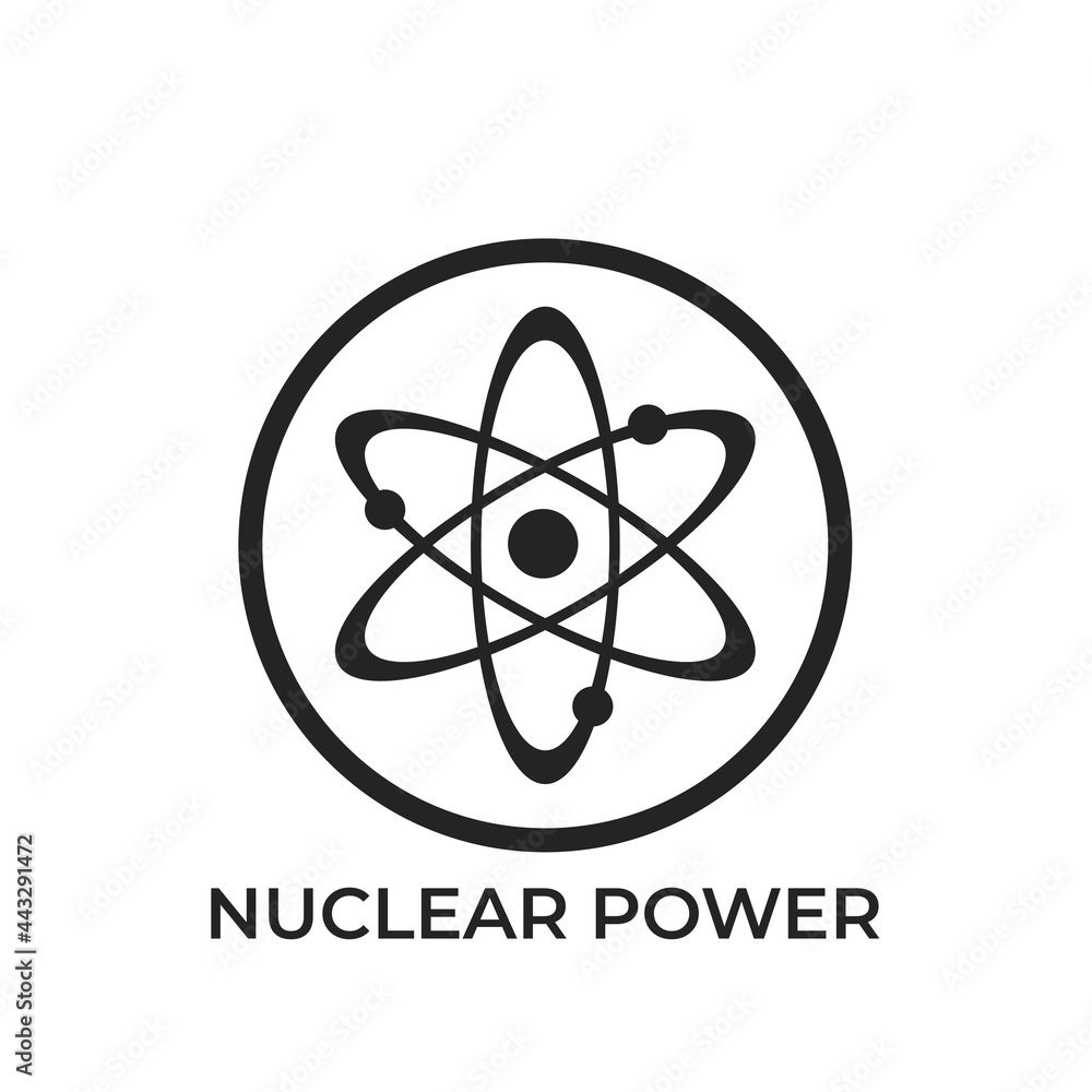 nuclear power round logo. energy industry symbol. atom symbol nuclear power round logo. energy industry symbol. atom symbol