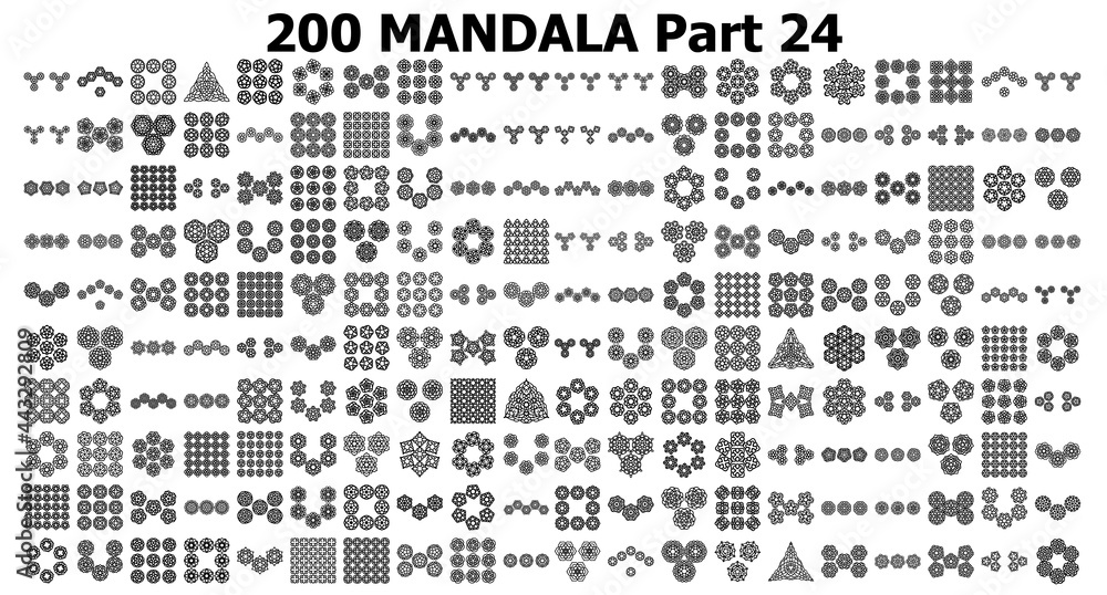 various mandala collections 200 Ethnic Mandala line pattern set Doodles freehand various mandala collections 200 Ethnic Mandala line pattern set Doodles freehand