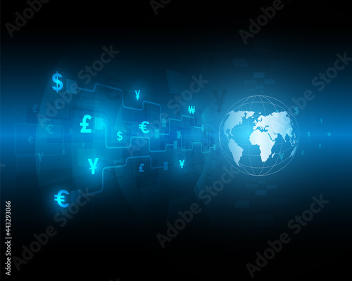 Currency exchange Blue abstract speed