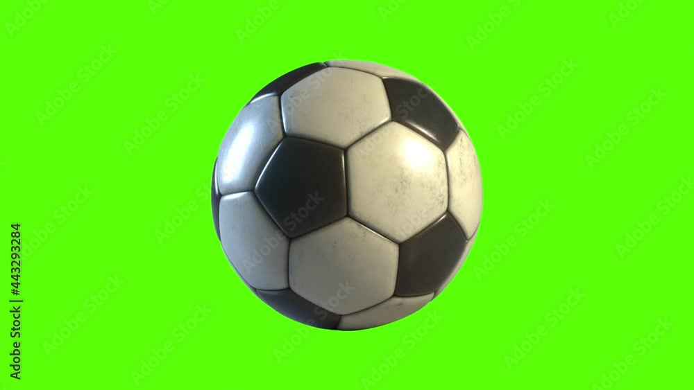 Side on view of a 3D soccer ball rolling from left to right. Standard football in a continuous roll perfect for sports advertising. 4K clip at 30fps for smooth motion with a green screen. Side on view of a 3D soccer ball rolling from left to right. Standard football in a continuous roll perfect for sports advertising. 4K clip at 30fps for smooth motion with a green screen.