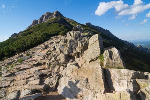 View of the Giewont Summit from the Kondracka Pass. Tatra National Park