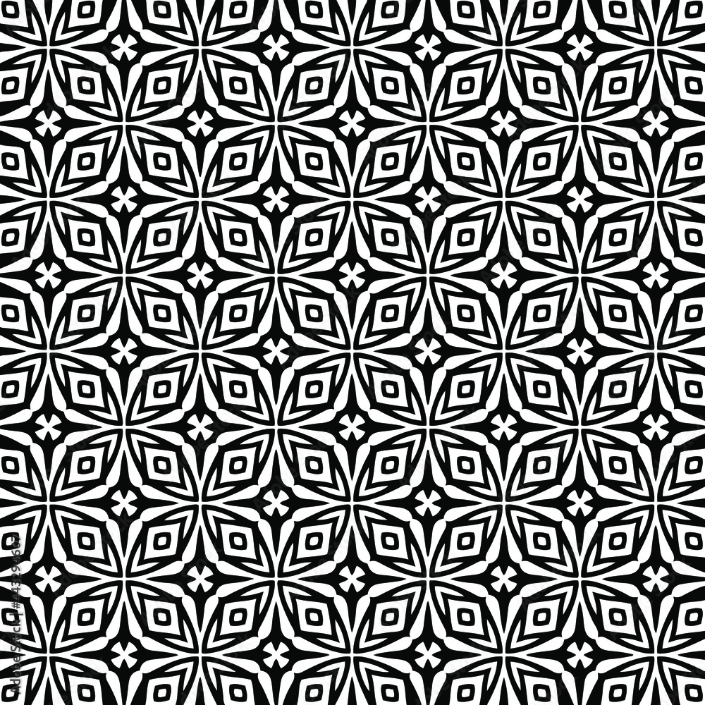 floral seamless pattern background.Geometric ornament for wallpapers and backgrounds. Black and white pattern. floral seamless pattern background.Geometric ornament for wallpapers and backgrounds. Black and white pattern.