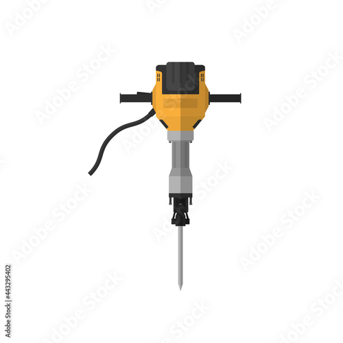 demolition hammer flat vector design