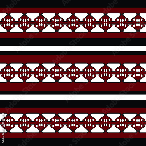 Pattern ethnic vector red color and black on white background