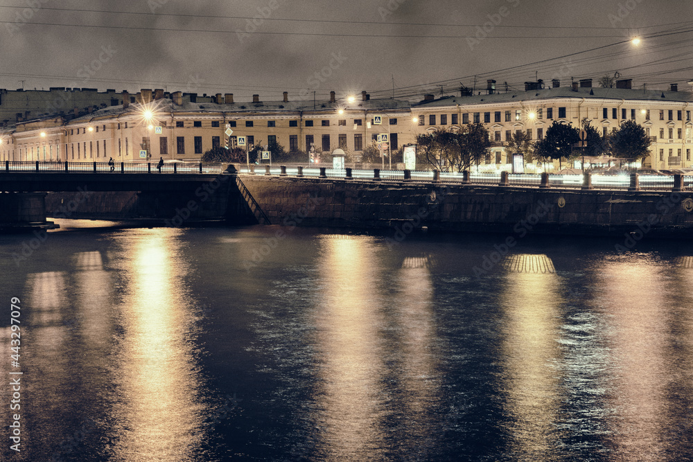 Rivers and canals of St. Petersburg, Russia.