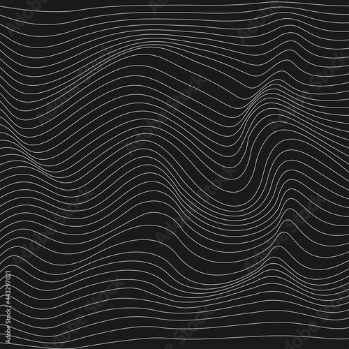  Relief black and white background with optical illusion of distortion.