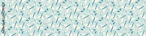 Summer tropical geometric seamless border pattern. Bright retro geo banner edge. Fun gender neutral gift wrap masking taper decor washi ribbon trim in vector.