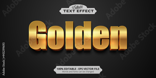 Golden text, shiny golden style editable text effect