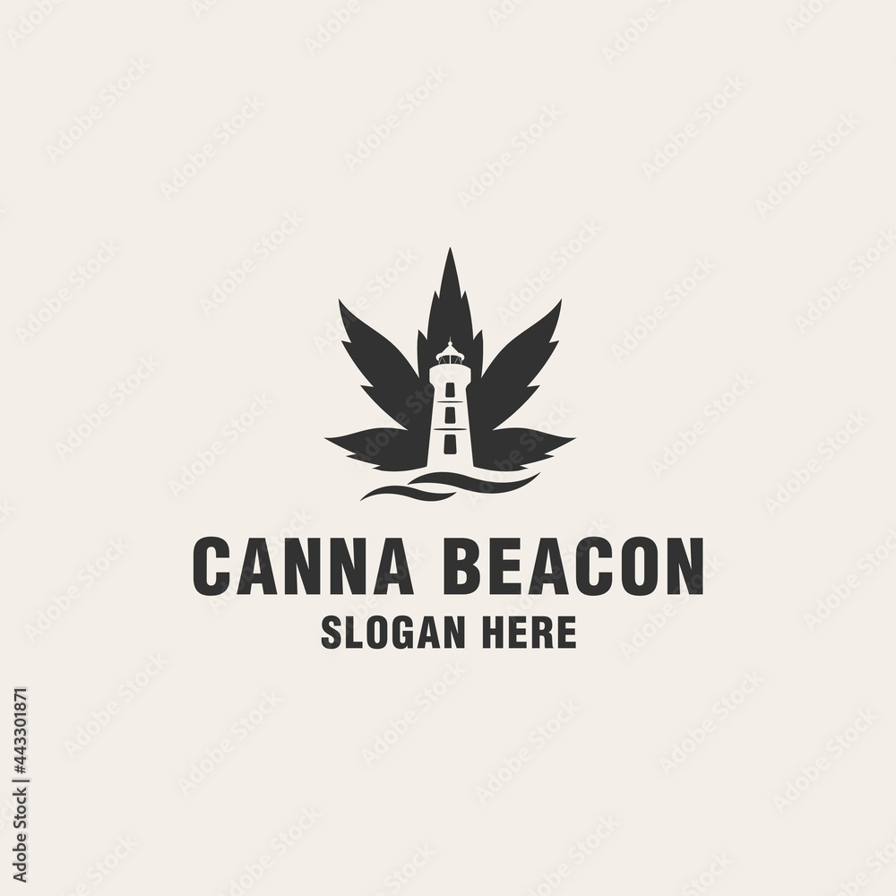 Obraz premium Canna beacon logo template on monogram style