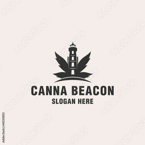 Canna beacon logo template on monogram style
