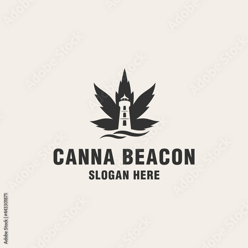 Canna beacon logo template on monogram style