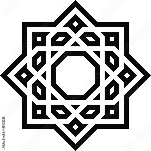 Arabic geometric decoration vector shape