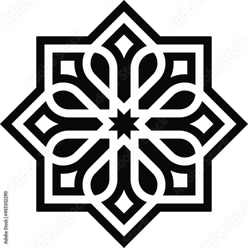 Arabic geometric decoration vector shape