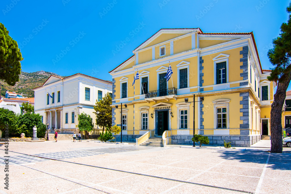 Vathy Village street view in Samos Island. Samos Island is populer tourist destination in Aegean Sea.