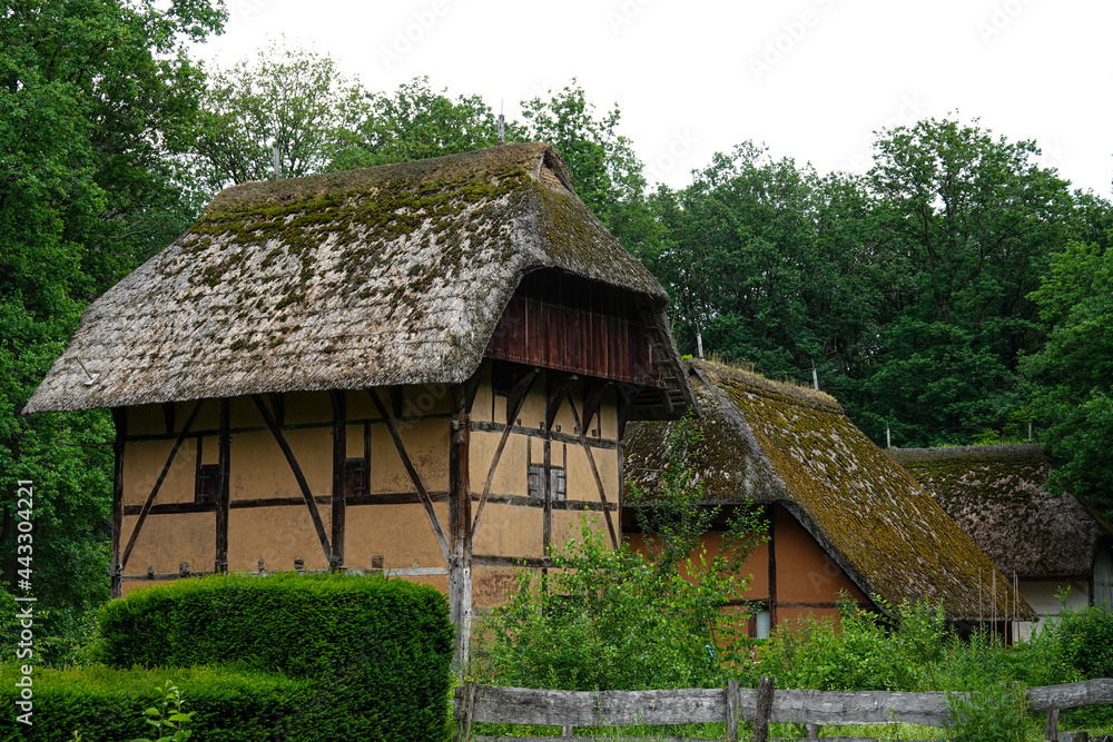 Old houses made of wood and mud
