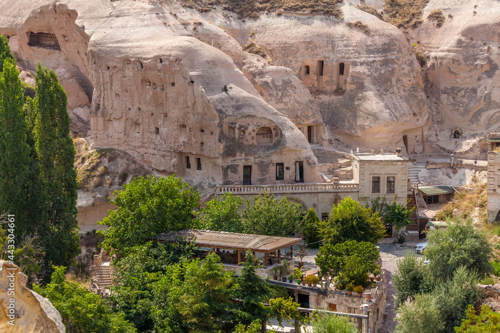 The homes and caves of Cavusin, Neveshir Province in Cappadocia, Turkey