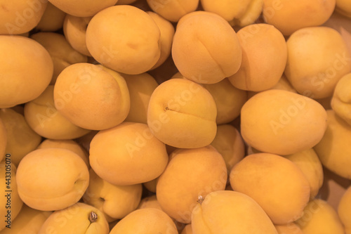 ripe delicious apricots close-up as a background
