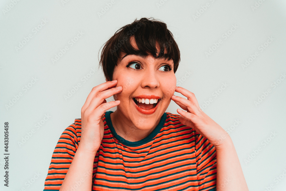 portrait of a surprised woman portrait of a surprised woman