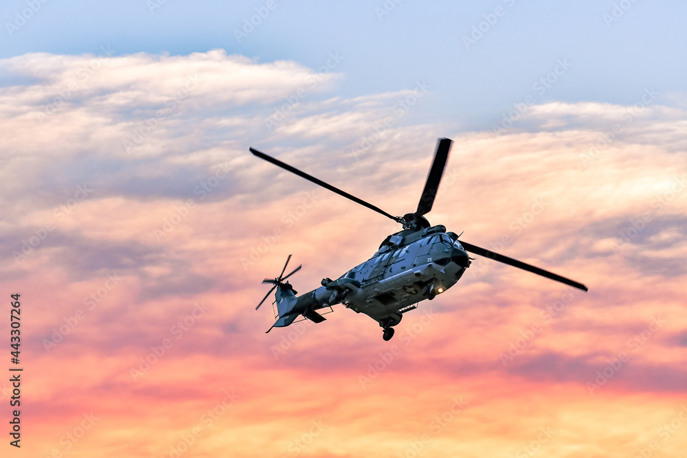 Leszno, Poland - June, 19, 2021: Helicopter Eurocopter AS332 Super Puma  performed at the Antidotum Airshow Leszno. Super Puma Display Team - Swiss  Air Force. Stock Photo | Adobe Stock