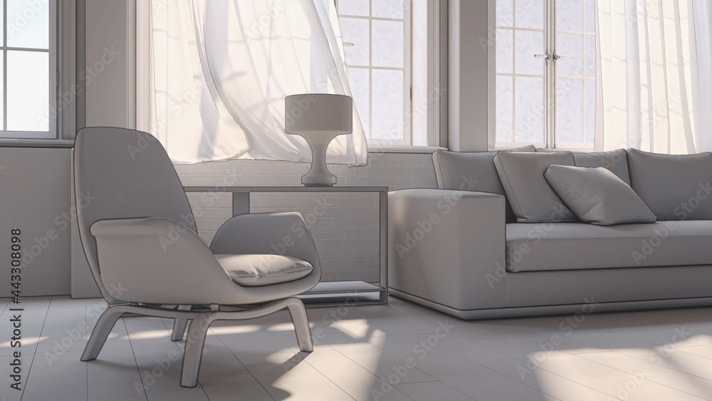 Illustration 3D rendering large luxury modern bright interiors Living room mockup computer digitally generated image Illustration 3D rendering large luxury modern bright interiors Living room mockup computer digitally generated image