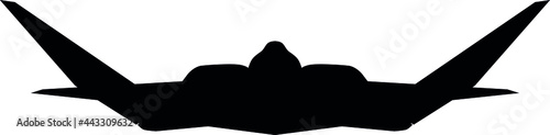 USAF US Air Force army military stealth multirole combat aircraft YF-23 Black Widow II Tactical Fighter plane Jet. Detailed vector illustration realistic silhouette