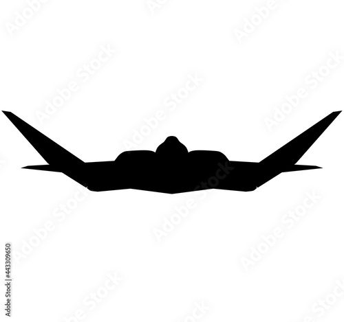 USAF US Air Force army military stealth multirole combat aircraft YF-23 Black Widow II Tactical Fighter plane Jet. Detailed vector illustration realistic silhouette photo