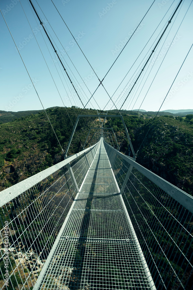 Obraz premium View of Suspension bridge Arouca 516 in the nord of Portugal.
