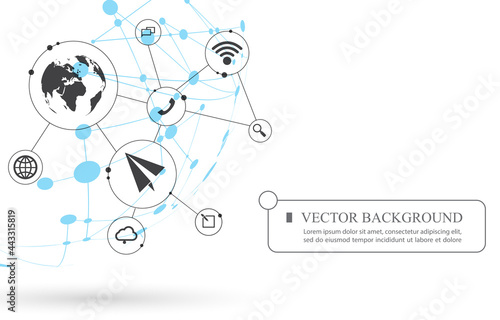 White technology wallpaper telecom social icons network.