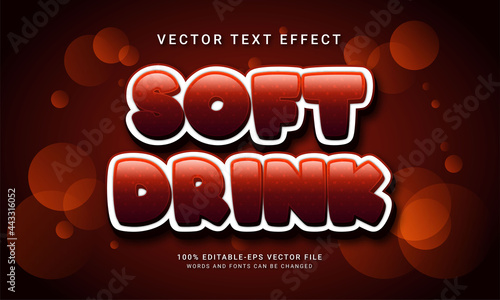 Soft drink editable text effect with sweet drink menu theme