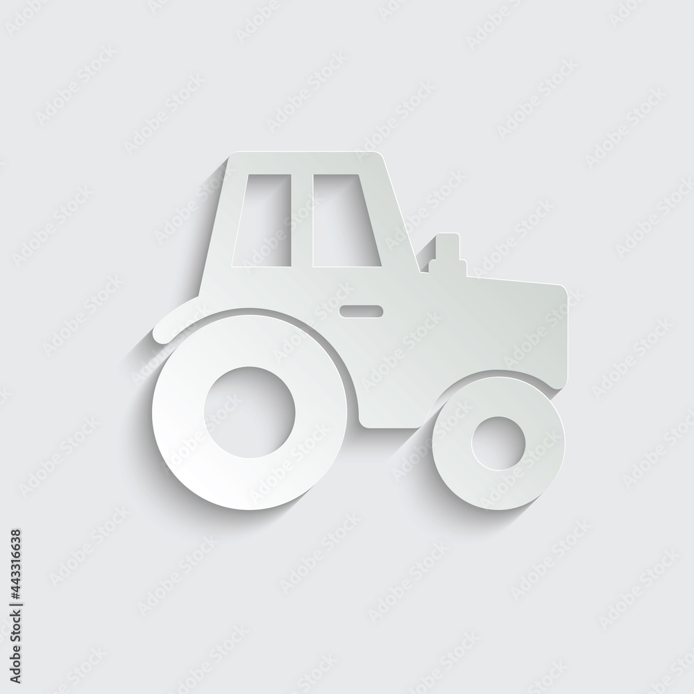 paper tractor icon vector. agricultural sign paper tractor icon vector. agricultural sign